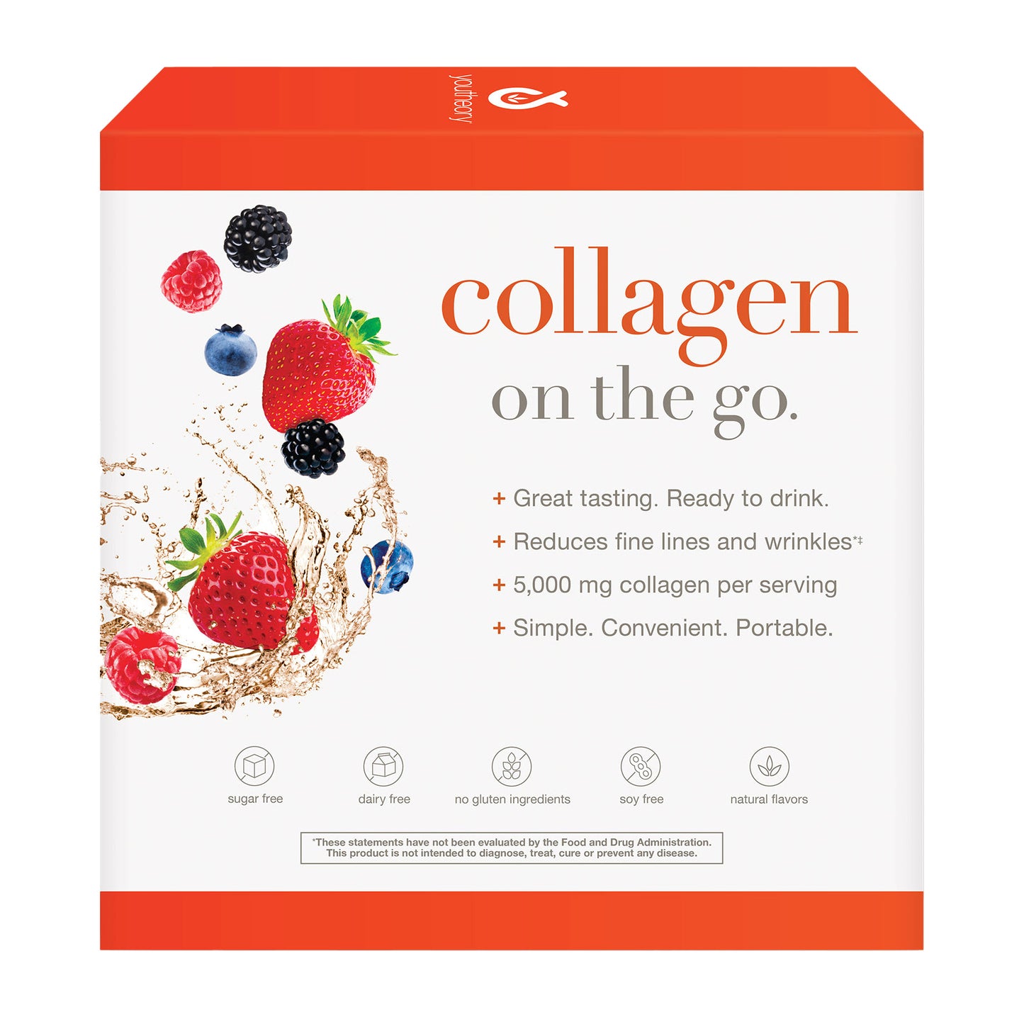 Youtheory Collagen Liquid, Berry Flavor, 30 Packets